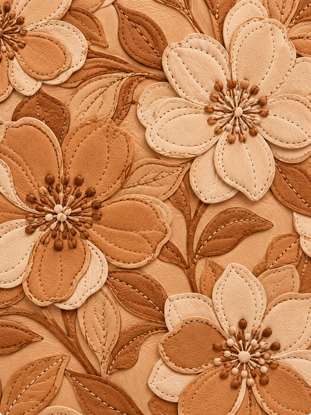 Floral Leather Embroidery